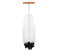 Huxibai Spazzolino per bottiglie - Manico lungo per la pulizia di tubi e spazi stretti, testa in schiuma per biberon 33 cm per la pulizia di spazi stretti lavaggio di stoviglie da viaggio lavello e