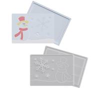 Huxibai Stampa Portasoldi Natale - 2 Pezzi per Gesso | Stampo Busta Soldi Natale con Calza Natalizia, Pupazzo di Neve E Fiocco di Neve | Decorazioni per Casa Festa del Ringraziamento Ornamento