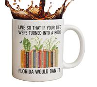 Huxibai Tazze da caffè, in ceramica per amante dei libri, 330 ml, in ceramica, bevande fredde, calde per la casa, cucina, sala da pranzo, unisex, regalo per insegnanti amanti della lettura