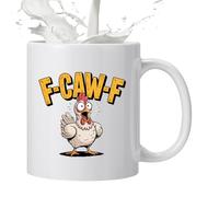 Huxibai Tazze da caffè nove, tazza in ceramica da 325 ml con motivo divertente di gallo - tazza da tè al gallo - per tè caffè, compleanno, donne e uomini compagni di