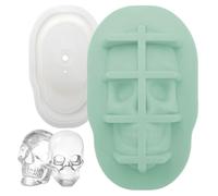 Huxibai Vassoio Per Cubetti Di Ghiaccio, Stampo Di Ghiaccio A Forma Di Teschio, Silicone Alimentare Flessibile Per Congelatore Cioccolato E Bevande Fredde Whisky Succo E Cocktail