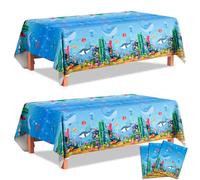 Huxolynifty Animali Oceanici Tovaglie, 3 Pcs 137×274cm Tovaglia Dell'oceano/Tovaglia Vita di Mare per Decorazioni per Feste a Tema Oceano e Estate Spiaggia Piscina Forniture di Partito