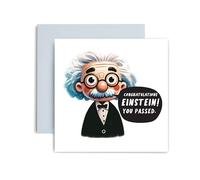 Huxters Biglietto di auguri per esami Einstein con scritta "Congratulations You Passed Einstein", per esami universitari di livello A, scuola secondaria, 14,8 cm