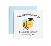 Huxters Biglietto di congratulazioni per esami con buste per lui - Un-Bee-Lievably Proud - Biglietti divertenti per il superamento degli esami - Biglietti di apprezzamento - esame ben fatto - ideale
