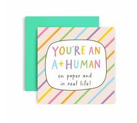 Huxters Biglietto di congratulazioni per esami con scritta in inglese "You passed your exams Well Done Cards You're an A Plus Nerd - (A Plus Human)