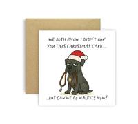 Huxters Biglietto di Natale divertente di Dog Cane Corso per mamma, papà, cagnolino, genitori, cani - We Both Know I Didn't Buy You This Card But Can We Go Walkies Now? (Cane Corso)