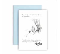 Huxters Biglietto per il giorno del matrimonio - Pooh e Piglet Marriage and Love - It Only Matters We Go Together - Mr & Mrs, Just Married, Happily Ever After (Together)