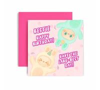 Huxters Divertente biglietto di auguri per il compleanno di un amico - to the best Monster - Biglietti regalo per lei - 14,8 cm (amico)