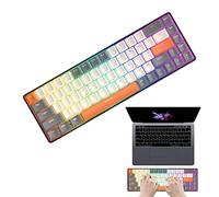 HuYan Tastiera meccanica al 60%, tastiera da gioco con retroilluminazione RGB cablata dal design compatto, tastiera meccanica con cavo USB, per giocatori PC