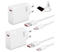 Huybaa 2 pcs Caricabatterie xiaomi 120w, Caricabatterie Rapido 120W Turbo con cavo USB C 6A da 1m, per Xiaomi 12 13 14 xiaomi POCO F7 Ultra F6 Redmi Turbo 4 3 Note 14 13 12 11 Pro ecc