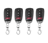 Huybaa 4 Pezzi Telecomando Cancello Universali, Telecomando 433 Mhz, Duplicatore di Chiavi per Garage a 4 Pulsanti, Chiave da Garage Adatta per Auto, Porte da Garage, Cancelli