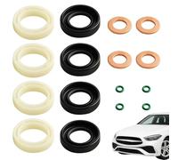 Huybaa Guarnizione per Iniettori, 1.6 HDI Kit di Riparazione Guarnizione Iniettore, 16 PCS O-Ring Kit Anello Protettore Per Focus Ford C-Max Fiesta Fusion C3 C4
