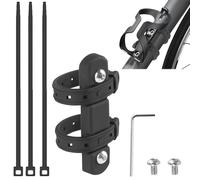 Huybaa Porta Borraccia per Bicicletta, Supporto Universale senza Viti, Staffa Adattatore con Cinghia Antiscivolo, Nero