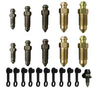 Huybaa10 Pcs Viti Sfiato per Freni Moto in Lega di Zinco,Compatibili con Su-zuki e Ho-nda, Bulloni Spurgo con Tappo Antipolvere, Misure M6 x1mm, M7x1mm, M8x1.25 mm, M10 x 1mm, M10 x1.25 mm