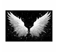 HUYEEI artistica su tela moderna, Ali di Neve Luce Stellare, minimalista moderno Stampa, per soggiorno e camera da letto arredamento per la casa(bianco)-50x70cm Non incorniciato