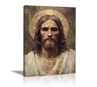 HUYEEI Boutique Stampe e Quadri su Tela Religiosi, Immagine del Volto Santo, Gesù Poster Moderni per la decorazione della casa Regali di compleanno(marrone)-30x50cm Incorniciato