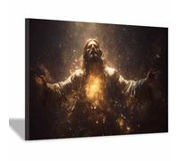 HUYEEI Boutique Stampe e Quadri su Tela Religiosi Radianti in questa Luce Gesù Poster Moderni per la decorazione della casa Regali di compleanno(nero32)-60x80cm Incorniciato