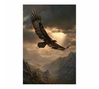 HUYEEI Canvas Quadri Aquile che volano in volo stampe su tela, Adatto per soggiorno, camera da letto, Appartement Bureau ecc.(nero91)-20x30cm Non incorniciato