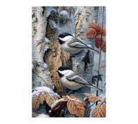 HUYEEI Canvas Quadri Uccello sul ramo Paesaggio Naturale, Moderni Stampe Soggiorno Camera Letto appartamento Poster Parete Immagine Decorazione(marrone134)-70x100cm Non incorniciato