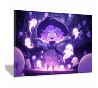 HUYEEI Decorazione da parete spettrale Spiriti che giocano con le streghe moderno Halloween da parete poster e stampe per Soggiorno Camera da lettodecorazione(Violetta;19)-60x80cm Incorniciato