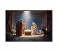 HUYEEI Dipinto in stile classico di Gesù Cristo Camminare con i leoni stampa murale con figura religiosa, per soggiorno, camera da letto, chiesa, ospedale(multicolore67)-20x30cm Non incorniciato