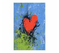 HUYEEI Dipinto su tela Love, Cuore schizzato d'inchiostro, Quadri moderni da Parete Stampa su tela Canvas Decorazione Murale muro Arredo Camera da letto Cucina(arancione)-20x30cm Non incorniciato