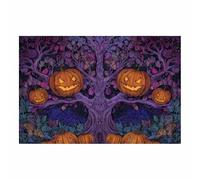 HUYEEI Halloween Quadro su Tela Zucca su un albero Quadri Moderni Stampe Soggiorno Camera Letto appartamento Poster Parete Immagine Decorazione(arancione156)-20x30cm Non incorniciato