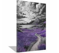 HUYEEI Paesaggio Quadro su tela Sentieri degli uccelli in volo Forma Semplice Arte della Parete E Stampe Poster Moderni, per soggiorno, camera da letto corridoio(bianco e nero)-60x80cm Incorniciato