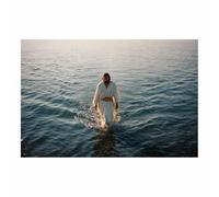 HUYEEI parete in tela motivo di Gesù L'acqua si muove con le onde Quadri Dio Poster Cattolico Artwork,per ufficio, camera da letto Parete della Camera(blu143)-70x100cm Non incorniciato