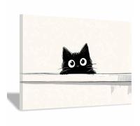 HUYEEI Poster bianco nero moderna decorazione Gatti carini che esplorano poster da parete, Adatto per soggiorno, Appartamento Ristorante camera da letto ecc.(bianco e nero49)-70x100cm Incorniciato