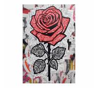 HUYEEI Poster e stampe a stratta moderne Rose con iscrizioni quadri da parete, Moderno Grafica,per Soggiorno Camera da letto Arredamento per la casa(grigio)-70x100cm Non incorniciato