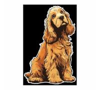 HUYEEI Quadro su tela Cane seduto che guarda Forma Semplice Arte della Parete E Stampe Poster Moderni per soggiorno, camera da letto corridoio(marrone33)-60x80cm Non incorniciato