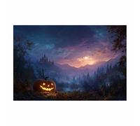 HUYEEI Quadro su tela Zucca che riflette le nuvole Halloween Arte della Parete E Stampe Poster Moderni, per soggiorno, camera da letto corridoio(blu122)-60x80cm Non incorniciato