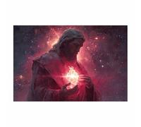 HUYEEI Stampa artistica di Gesù Afferrare lo splendore del cuore pittura religioso,adatto per la decorazione murale in sala di preghiera,cristianesimo,ospedale(rosso78)-20x30cm Non incorniciato