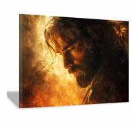 HUYEEI Stampa artistica di Gesù Sguardi contemplativi pittura religioso,adatto per la decorazione murale in chiesa,sala di preghiera,cristianesimo,scuola,ospedale(nero168)-40x60cm Incorniciato