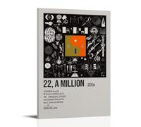 HUYEHEHERRY 22, poster artistico da parete su tela con stampa artistica da parete a tema "A Million" di Bon Iver, poster decorativo per soggiorno, 30 x 45 cm, con cornice