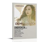 HUYEHEHERRY Demi Lovato - Poster artistico da parete con album Unbroken in stile vintage, design estetico, decorazione per soggiorno, 40 x 60 cm, con cornice