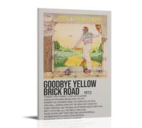 HUYEHEHERRY Goodbye Yellow Brick Road di Elton John, poster artistico da parete su tela, design estetico vintage, poster decorativo per soggiorno, 50 x 75 cm, con cornice