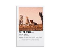 HUYEHEHERRY Poster artistico da parete dell'isola dei cani, stampa artistica da parete su tela, design estetico vintage, poster decorativo per soggiorno, 50 x 75 cm, senza cornice