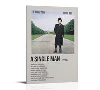 HUYEHEHERRY Poster decorativo da parete su tela, motivo: A Single Man by Elton John, stampa artistica da parete in stile vintage, per soggiorno, 60 x 90 cm, con cornice