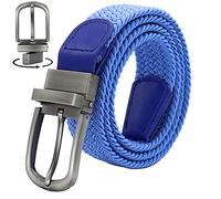 Huyfhksd Cintura elastica intrecciata multicolore reversibile per uomo e donna, disponibile su entrambi i lati (M, azzurro cielo), Cielo blu, for Waist Size 36"-39"