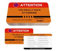 HUYIWEI 50 carte divertenti, parcheggiate, parcheggio falso, parcheggiata, nota regalo gag offensiva per il parabrezza (UK-50 pezzi)