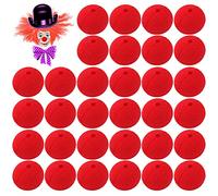 HUYIWEI Naso da Cosplay,30PCS Nasi Rossi,Clown Naso,Rosso Pagliaccio Circus Party Halloween Costume,Adatto per Feste di Halloween, Giochi di Ruolo(Diametro Circa 5 cm)