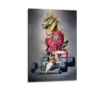 HUYREWHUYUU Ayrton Senna - Poster vintage, decorazione artistica da parete estetica da parete per soggiorno, camera da letto, 40 x 60 cm, con cornice