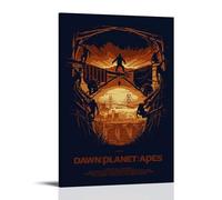 HUYREWHUYUU Poster decorativo da parete in stile vintage, motivo: L'alba del pianeta delle scimmie, decorazione artistica da parete per soggiorno e camera da letto, 30 x 45 cm, con cornice
