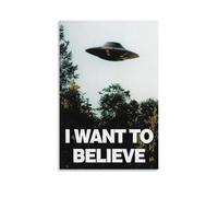 HUYREWHUYUU Poster "I Want To Believe", poster vintage decorativo da parete, decorazione artistica da parete per soggiorno, camera da letto, 30 x 45 cm, senza cornice