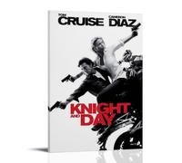 HUYREWHUYUU Poster "Knight And Day", stampa artistica da parete in stile vintage, decorazione artistica da parete per soggiorno e camera da letto, 60 x 90 cm, con cornice
