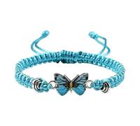 HUYTBYG Bracciali a farfalla per stringa regolabile braccialetti farfalla per le donne carino farfalla fascino braccialetti orecchini set, Misura unica, Fune metallica, Nessuna pietra preziosa