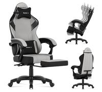 huzaro Force 3.7 Grey | Sedia da gioco con cuscino cervicale e lombare | Sedia ergonomica girevole con schienale regolabile, poggiapiedi e illuminazione RGB | Cilindro a pressione a gas | Ruote in