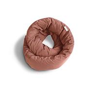 Huzi Infinity Pillow - Cuscino da viaggio per il collo, versatile e morbido, con supporto a 360°, lavabile in lavatrice, per casa, viaggi, volo, viaggi su strada (terracotta)